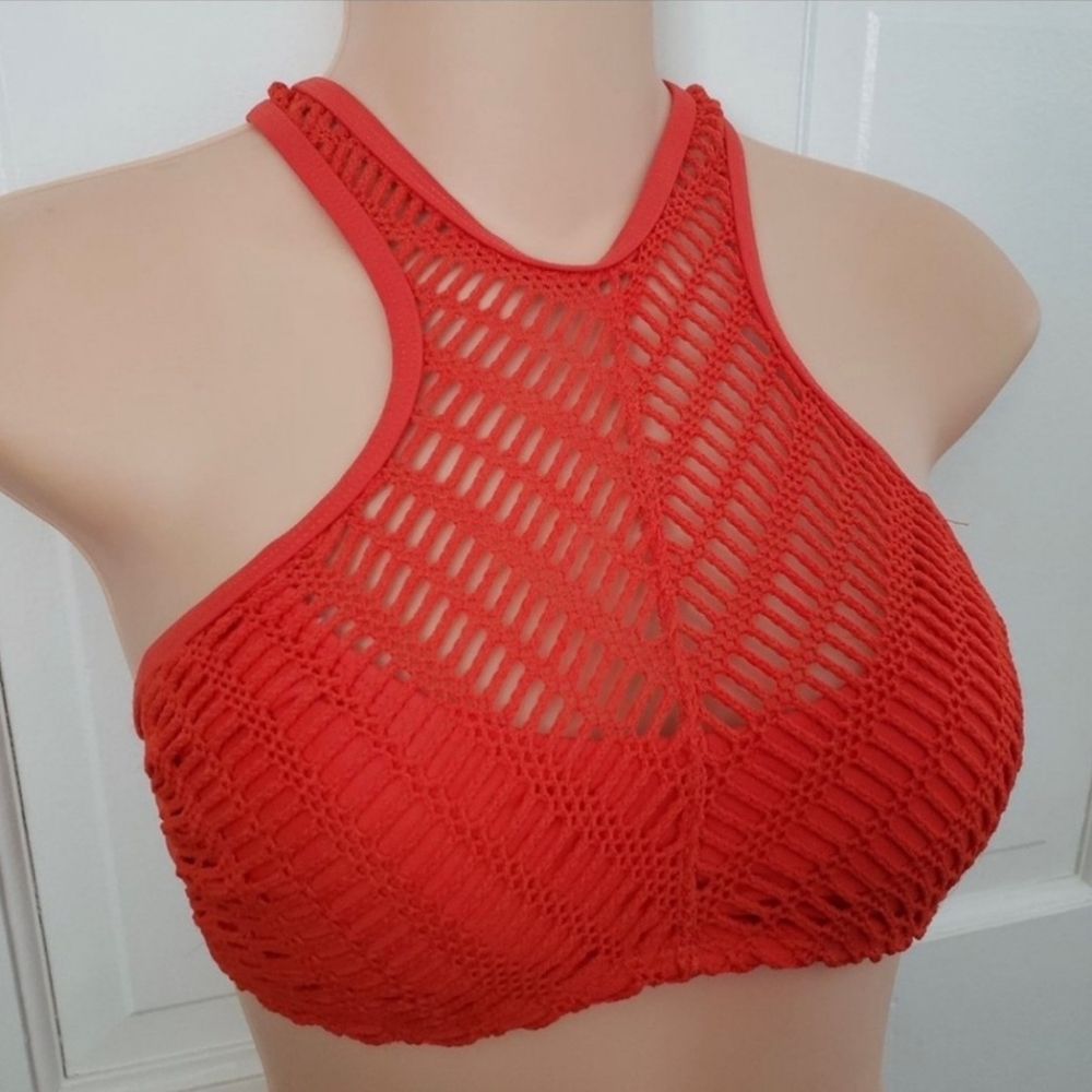 Xhilaration Knit Crochet Halter Bikini Top